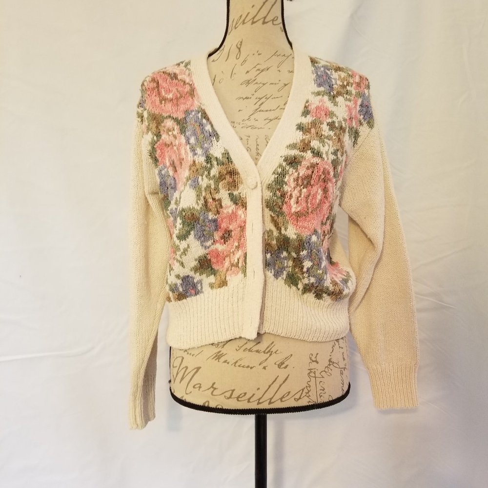 Vtg J H Collectibles Silk & Cotton Sweater - Small